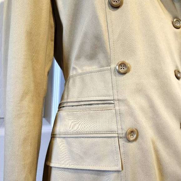 NWT Express sz 6 Women's Double Breasted Long Trench Coat in Tan - Picture 4 of 9